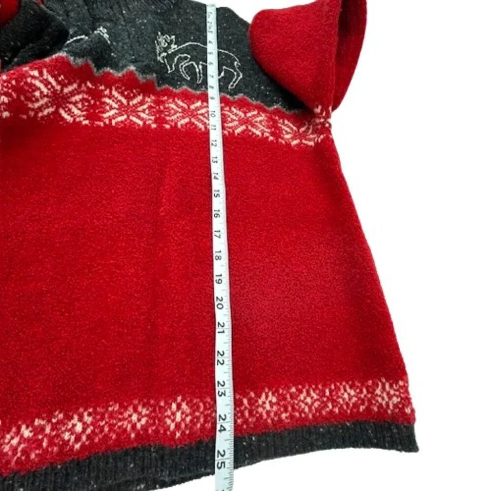 Jones New York Women's Large Holiday Reindeer Snowflakes Sweater Wool Blend‎